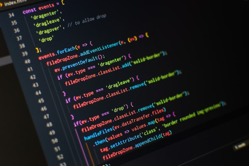 ai report — monitor displaying index.html codes