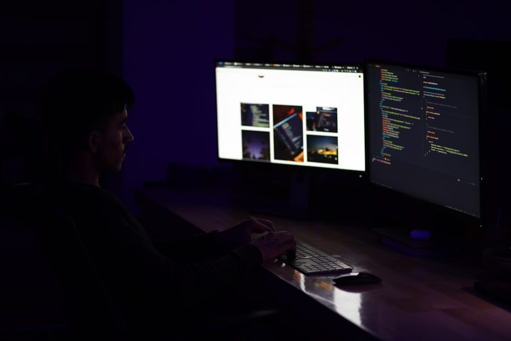 guardrails — black flat screen computer monitor