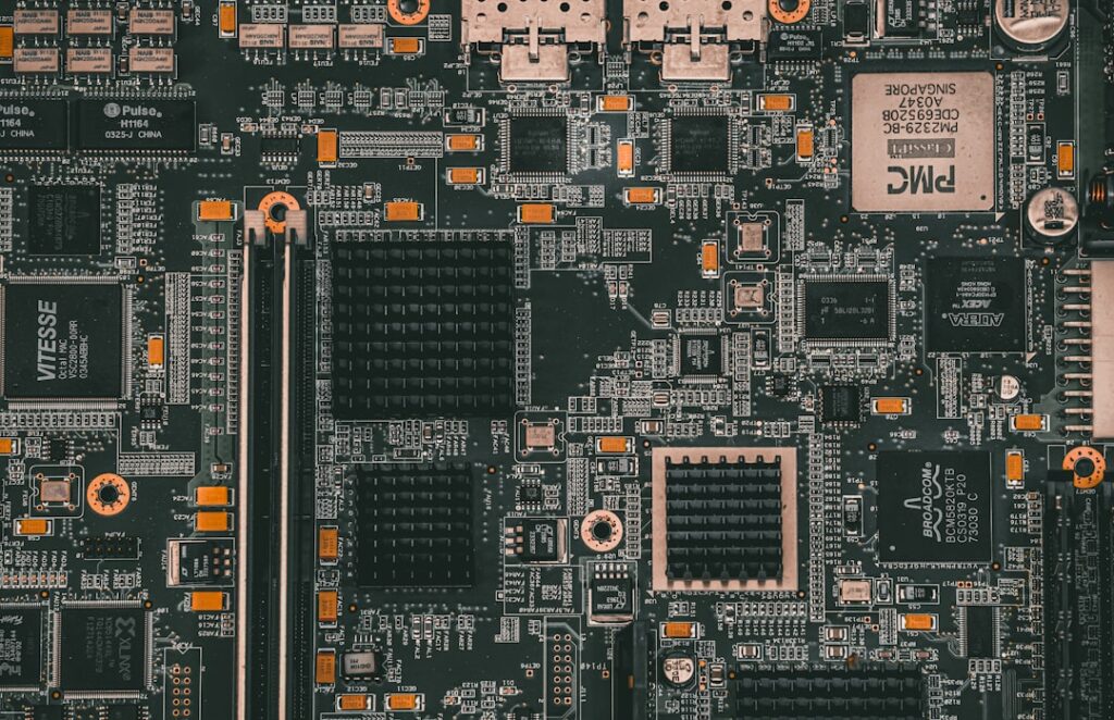 langgraph — Close-up view of a complex electronic circuit board